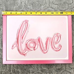 Pink Love Balloon Letters Wall Art w/Pink Frame Girls Room Decor